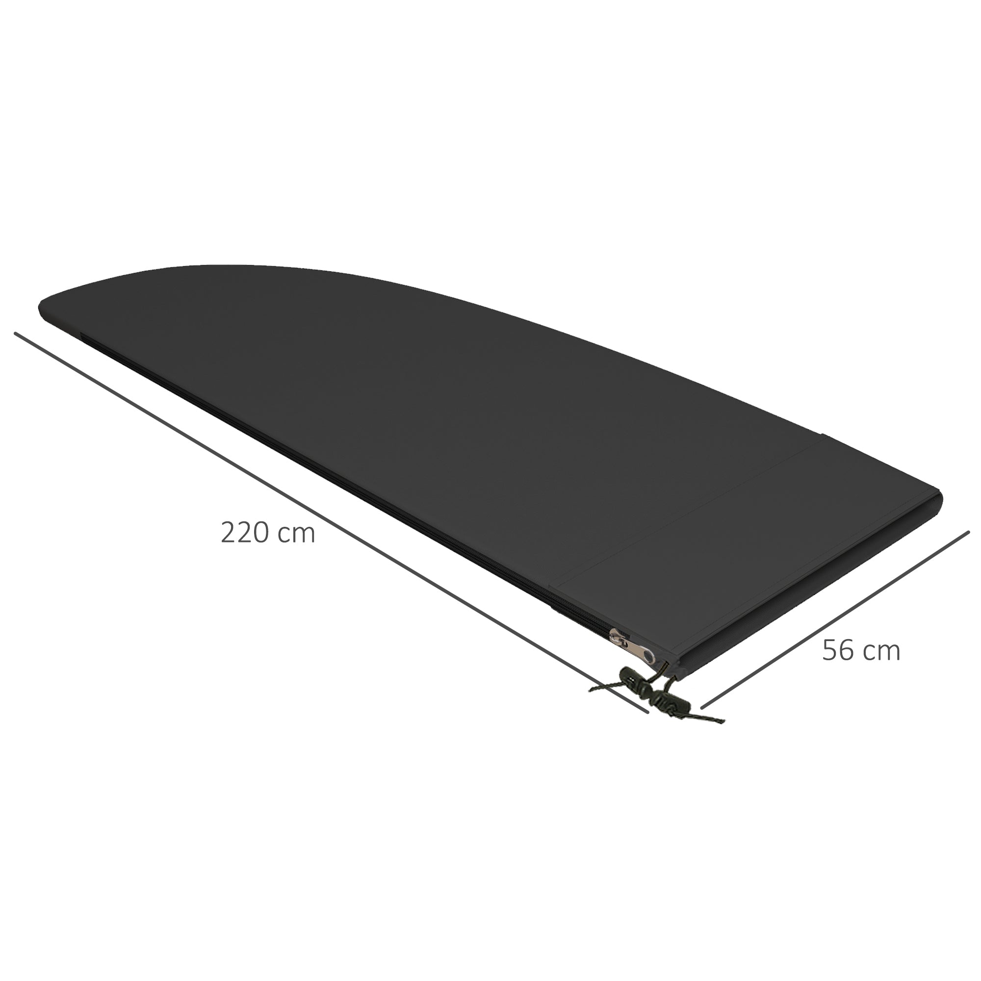 Outsunny Funda para Sombrilla de Jardín Funda para Parasol Impermeable Tela Oxford 600D Cubierta de Parasol con Cremallera para Jardín Exterior Ø56x220 cm Negro