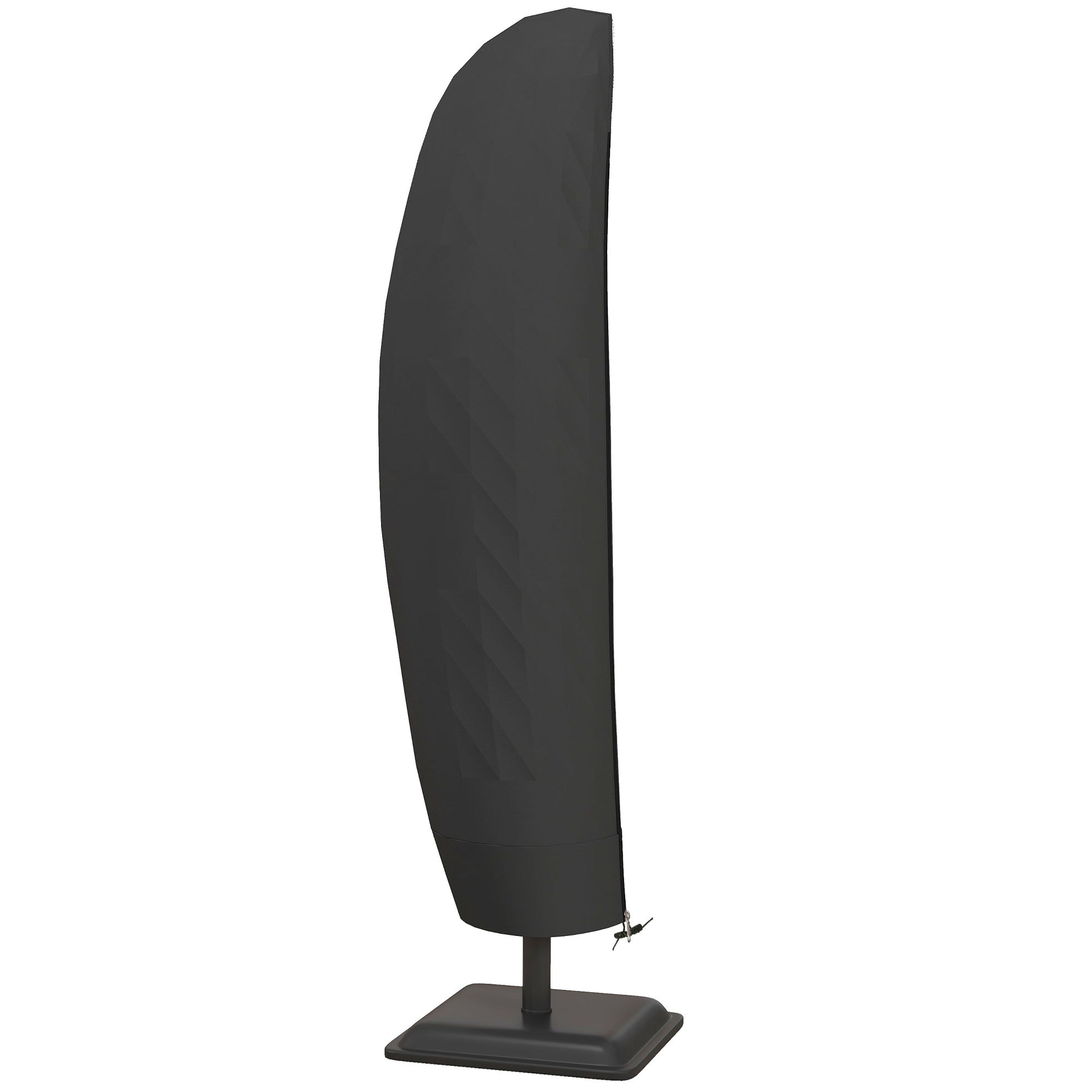 Outsunny Funda para Sombrilla de Jardín Funda para Parasol Impermeable Tela Oxford 600D Cubierta de Parasol con Cremallera para Jardín Exterior Ø56x220 cm Negro