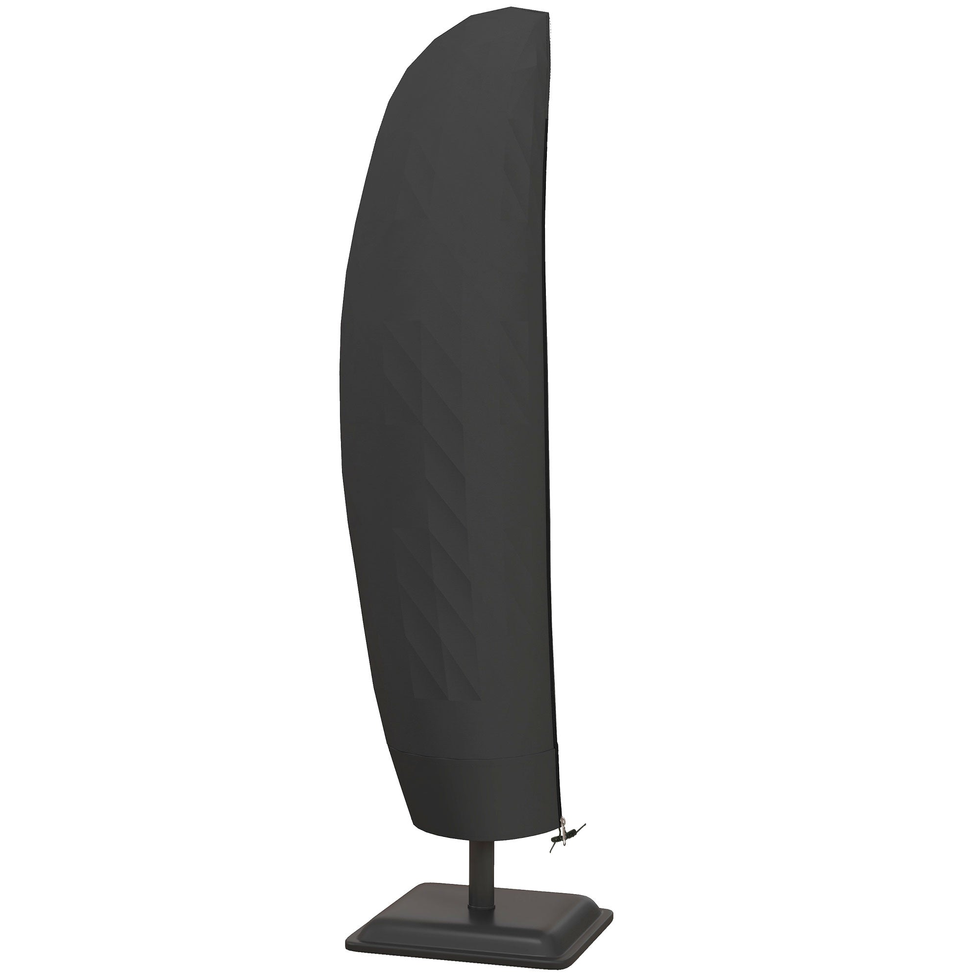 Outsunny Funda para Sombrilla de Jardín Funda para Parasol Impermeable Tela Oxford 600D Cubierta de Parasol con Cremallera para Jardín Exterior Ø56x220 cm Negro