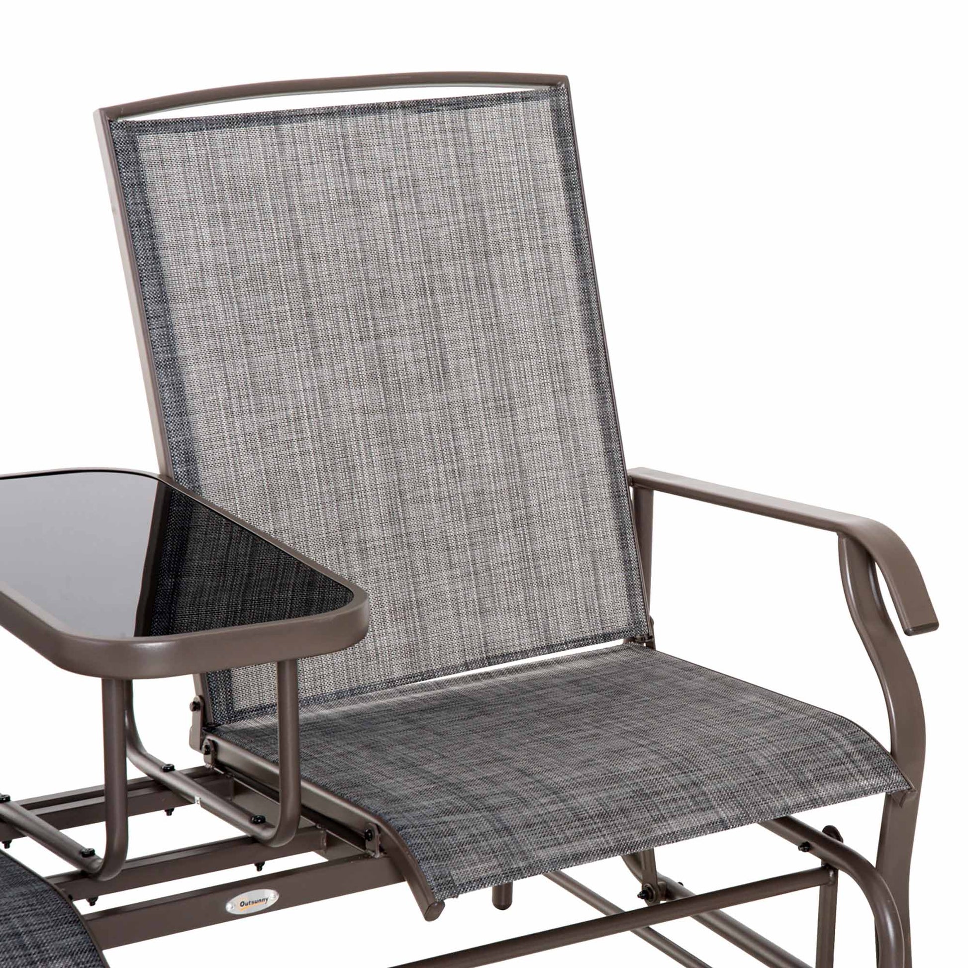 Outsunny Mecedora de 2 Plazas Banco Balancín Tipo Silla Basculante de Jardín o Patio de Metal y Tela Texteline para Exterior 147x78x101,5 cm