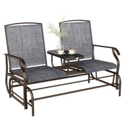 Outsunny Mecedora de 2 Plazas Banco Balancín Tipo Silla Basculante de Jardín o Patio de Metal y Tela Texteline para Exterior 147x78x101,5 cm