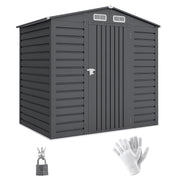 Outsunny Caseta de Jardín Exterior, 2,27 m² 190x131x188 cm, Cobertizo de Jardín Exterior Metálico con 2 Ventilaciones, Puerta con Cerradura, para Almacenamiento de Herramientas, Gris