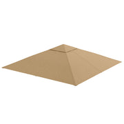 Outsunny Techo de Repuesto 300x300 cm para Cenador de Jardín Cubierta de Repuesto de Gazebo Pabellón Exterior con 8 Orificios de Drenaje y Ventilación Beige