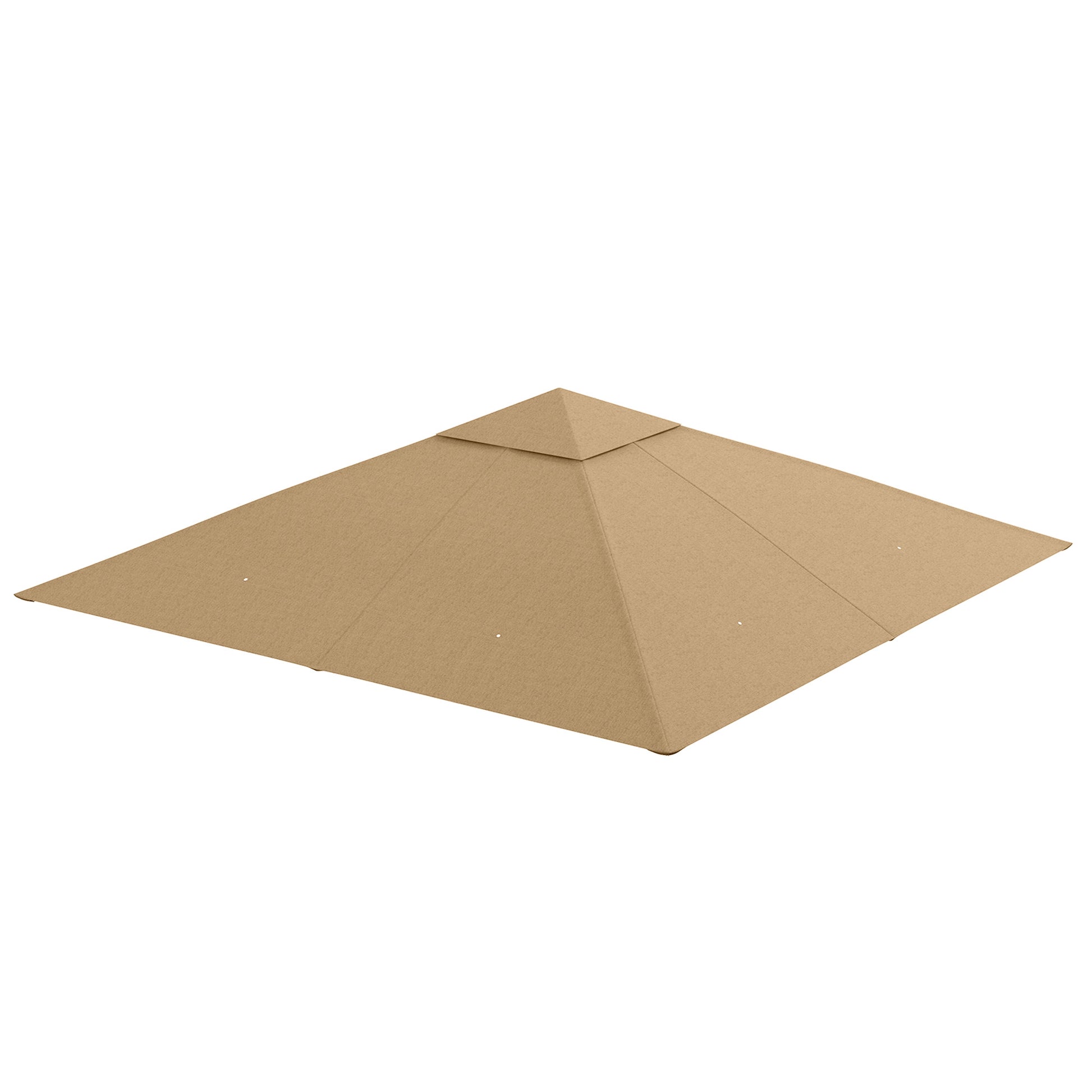 Outsunny Techo de Repuesto 300x300 cm para Cenador de Jardín Cubierta de Repuesto de Gazebo Pabellón Exterior con 8 Orificios de Drenaje y Ventilación Beige