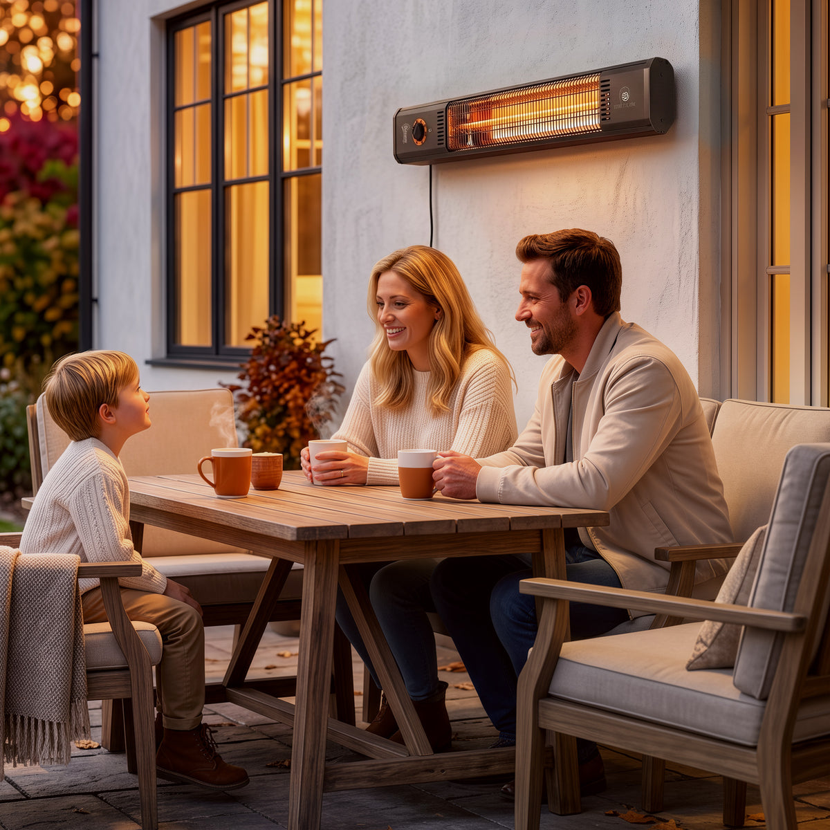 Outsunny Calefactor por Infrarrojos Terraza 2000 W, Estufa Exterior Eléctrica de Pie o Pared con Control por Mando/Control Giratorio, IP65, 9 Niveles Calor, Temporizador 8 h, Apagado Inclinación Funda