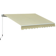 Outsunny Toldo Manual Retráctil 295x250 cm Toldo para Balcón con Manivela de Metal Impermeable y Anti-UV Toldo Enrollable de Exterior para Jardín Terraza Ventanas Crema