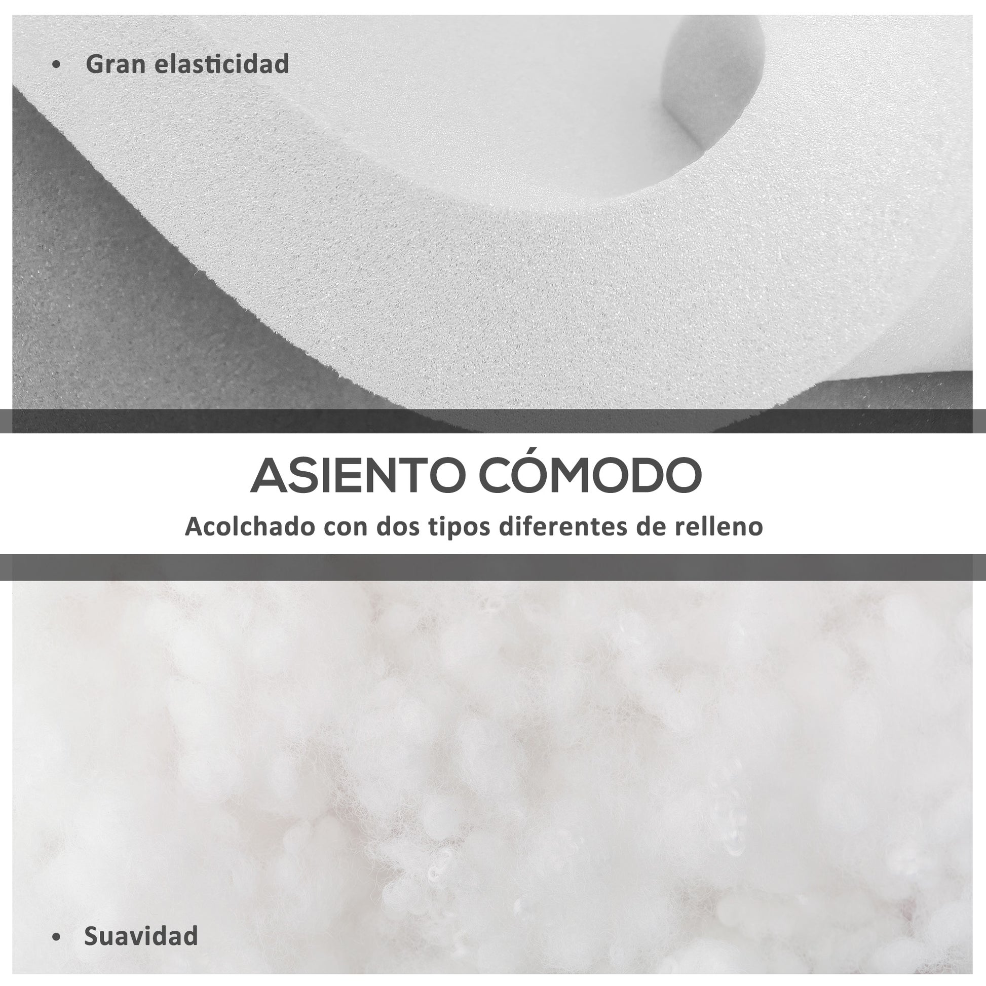 Outsunny Conjunto de Cojines para Sillas de Comedor 42x42x5 cm Juego de 4 Piezas Cojines para Sillas de Jardín Impermeable con 2 Amarres de Fijación Crema