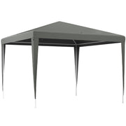 Outsunny Carpa Desmontable 3x3 m Cenador Pabellón de Jardín con 4 Orificios de Drenaje y Marco de Acero Anti-UV Gazebo para Terraza Patio Exterior Camping Gris
