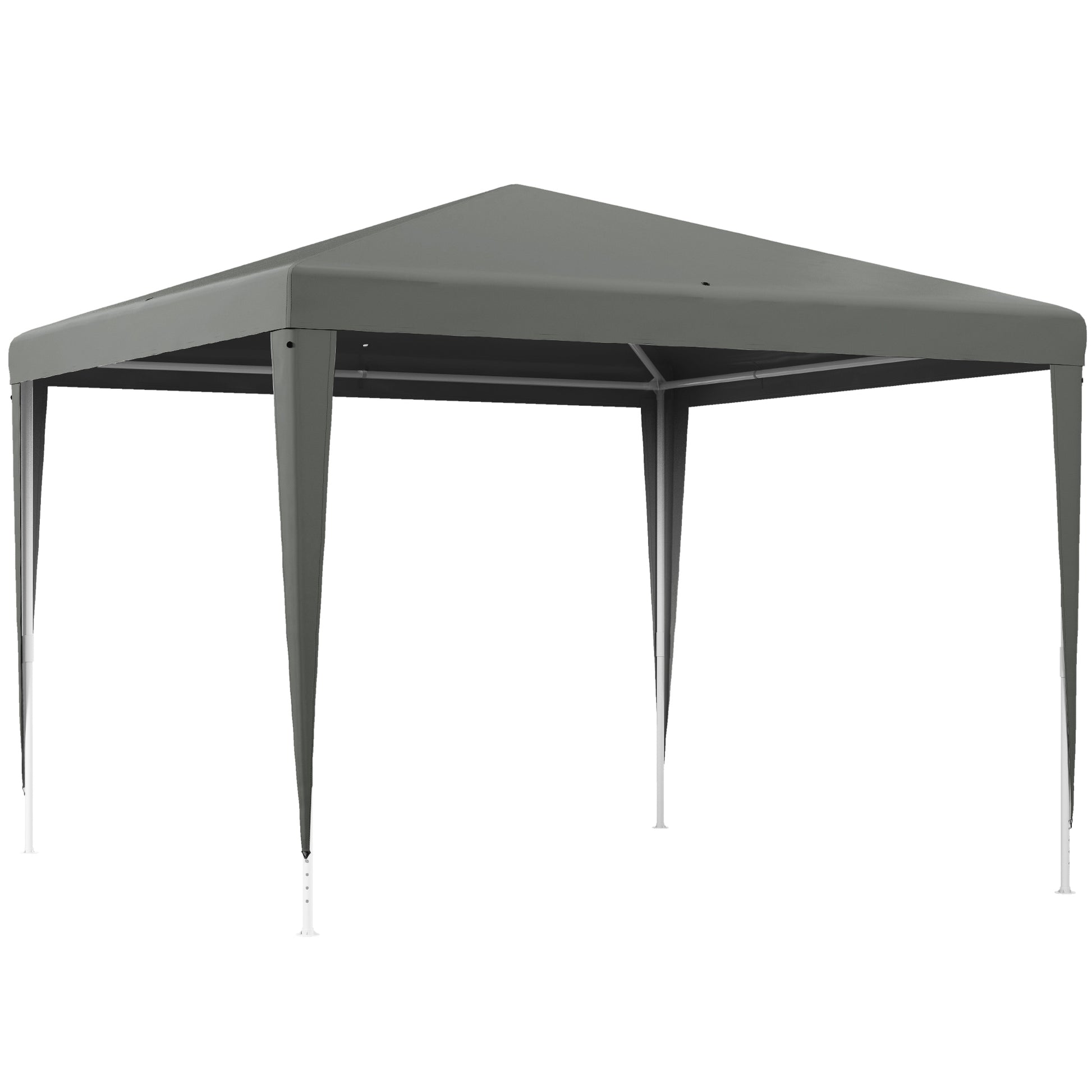 Outsunny Carpa Desmontable 3x3 m Cenador Pabellón de Jardín con 4 Orificios de Drenaje y Marco de Acero Anti-UV Gazebo para Terraza Patio Exterior Camping Gris
