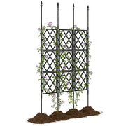 Outsunny Enrejado de Jardín Plegable, Soporte para Plantas Trepadoras con Montaje DIY y Marco de Acero para Frutas, Verduras, Flores, Decoración Exterior, Patio, Terraza, 85x2x197 cm, Negro