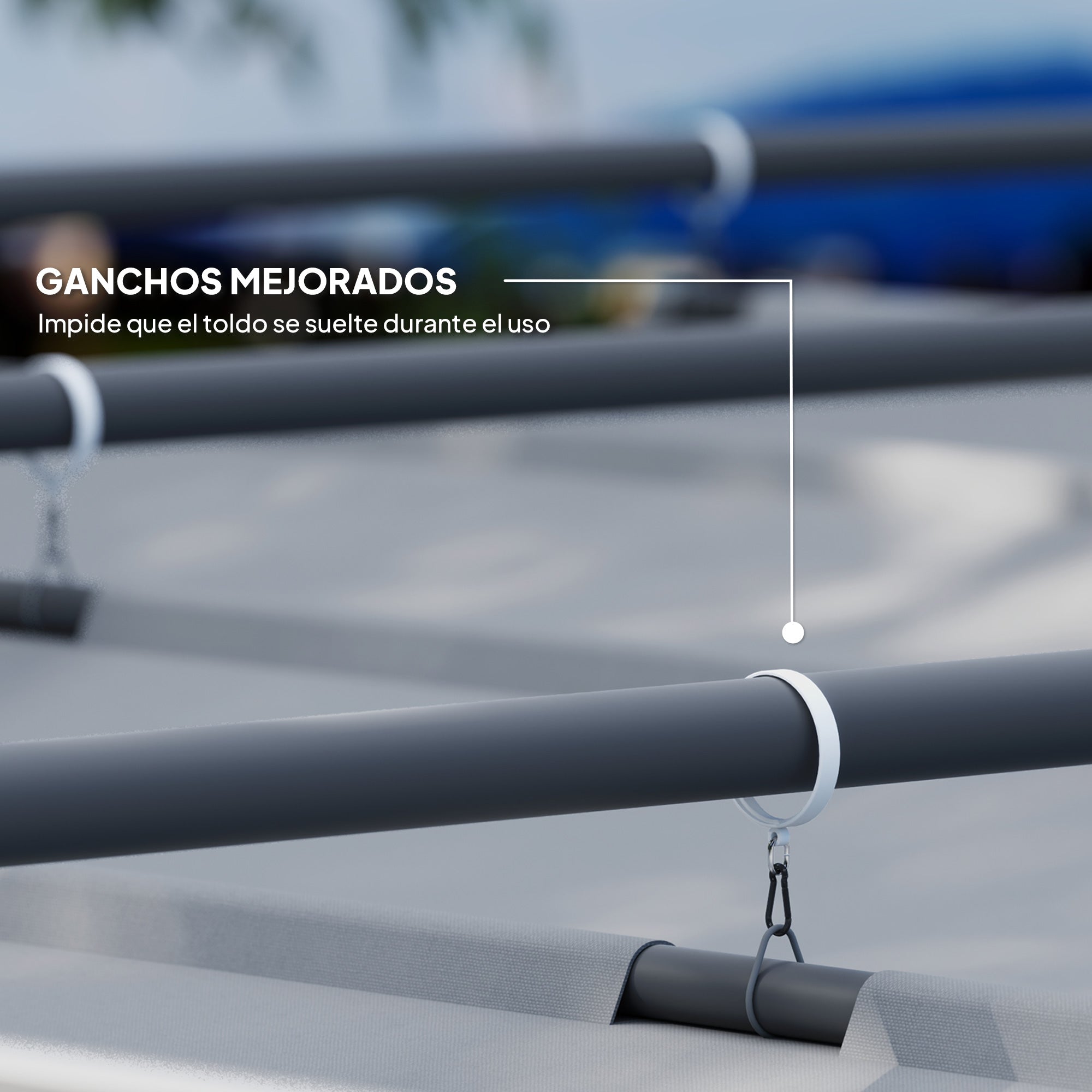 Outsunny Pérgola con Techo Retráctil Pérgola de 3x3 m Cenador de Pared o Independiente con Cierre Magnético Protección UV30+ Pabellón para Jardín Patio Terraza Exterior Gris