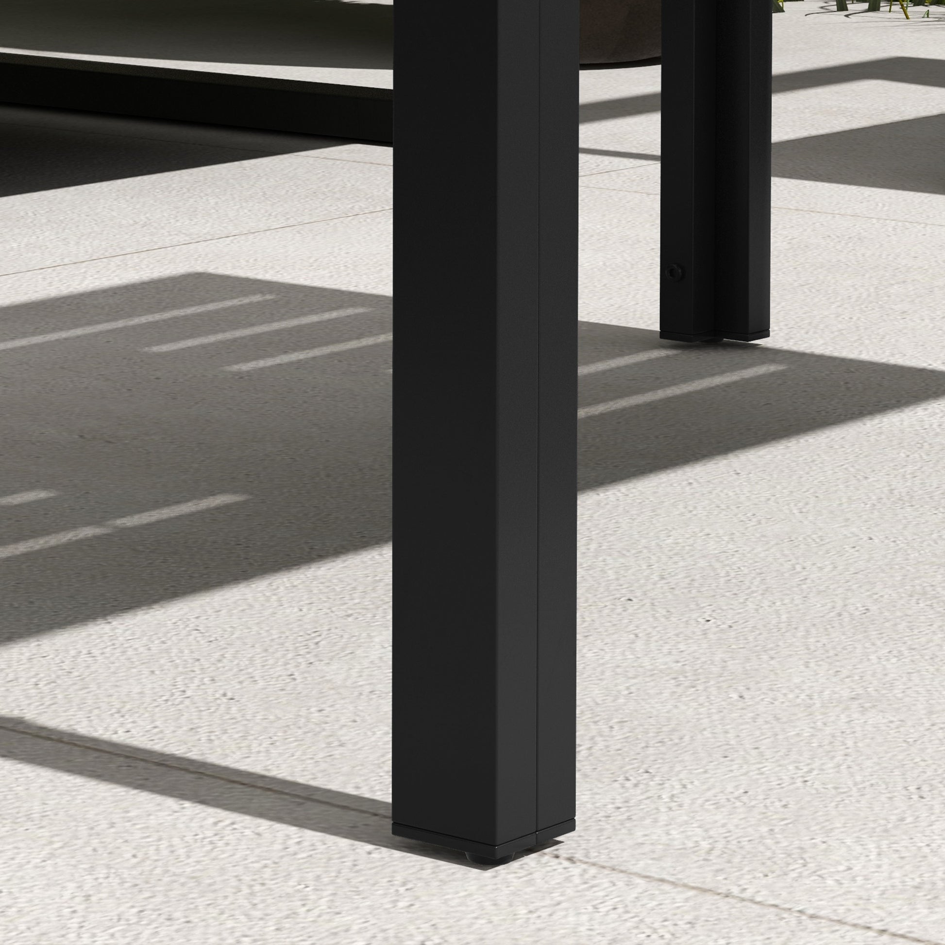 Outsunny Mesa de Centro de Jardín Rectangular, Mesa Auxiliar con Estructura de Acero Galvanizado y Superficie de Tablillas, Mesita de Café para Patio, Balcón, Terraza o Porche, Negro