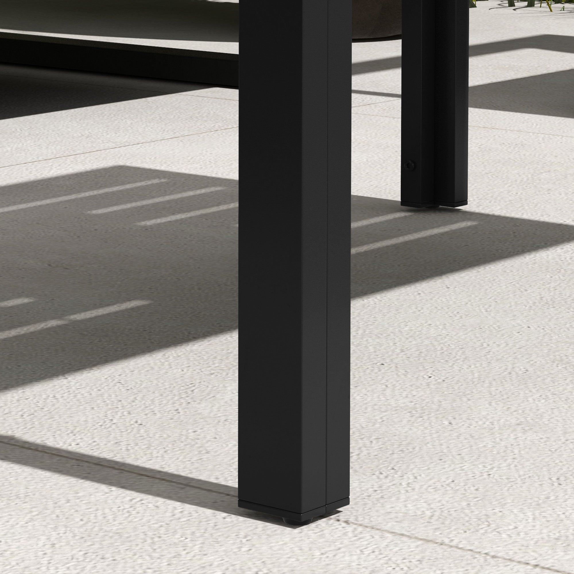 Outsunny Mesa de Centro de Jardín Rectangular, Mesa Auxiliar con Estructura de Acero Galvanizado y Superficie de Tablillas, Mesita de Café para Patio, Balcón, Terraza o Porche, Negro