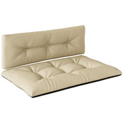 Outsunny Conjunto de 2 Cojines para Palets con Tela Resistente Impermeable Anti-UV Cojines Exterior para Jardín Terraza Interior Asiento 120x77 cm Respaldo 120x40 cm Beige
