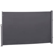 Outsunny Pantalla de Toldo Lateral Retráctil 300x180cm para Terraza Patio o Jardín de Mampara de Privacidad para Exterior Plegable Gris
