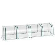 Outsunny Invernadero Caseta 400x100x80cm para Jardín Terraza Cultivo de Plantas Semilla Invernadero de Jardín Vivero Casero tipo Túnel Marco Acero y PVC
