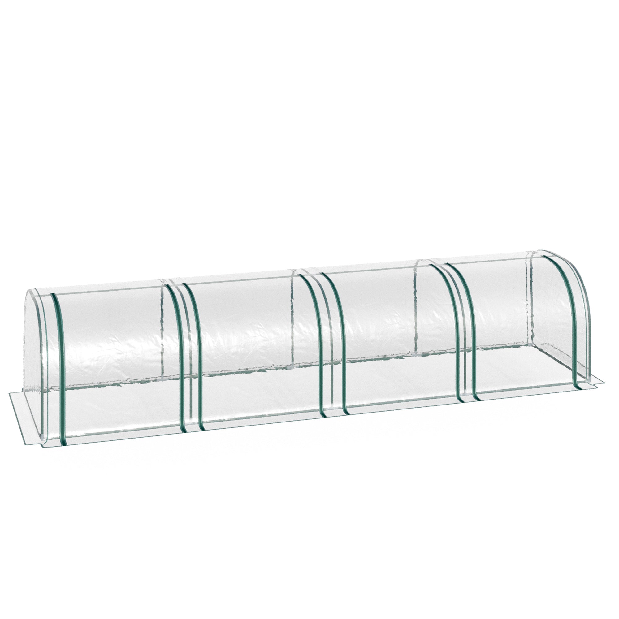 Outsunny Invernadero Caseta 400x100x80cm para Jardín Terraza Cultivo de Plantas Semilla Invernadero de Jardín Vivero Casero tipo Túnel Marco Acero y PVC