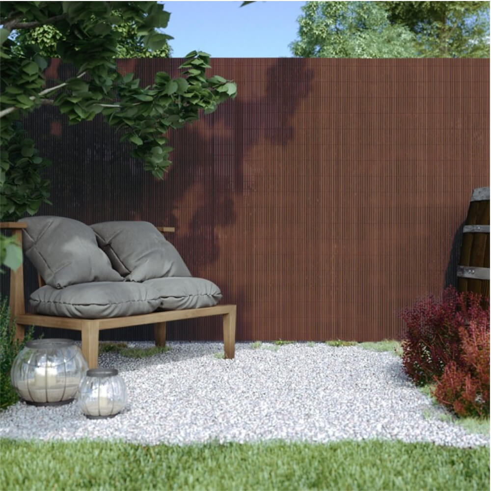 Cañizo PVC de media caña (Chocolate). Rollo 2x3m
