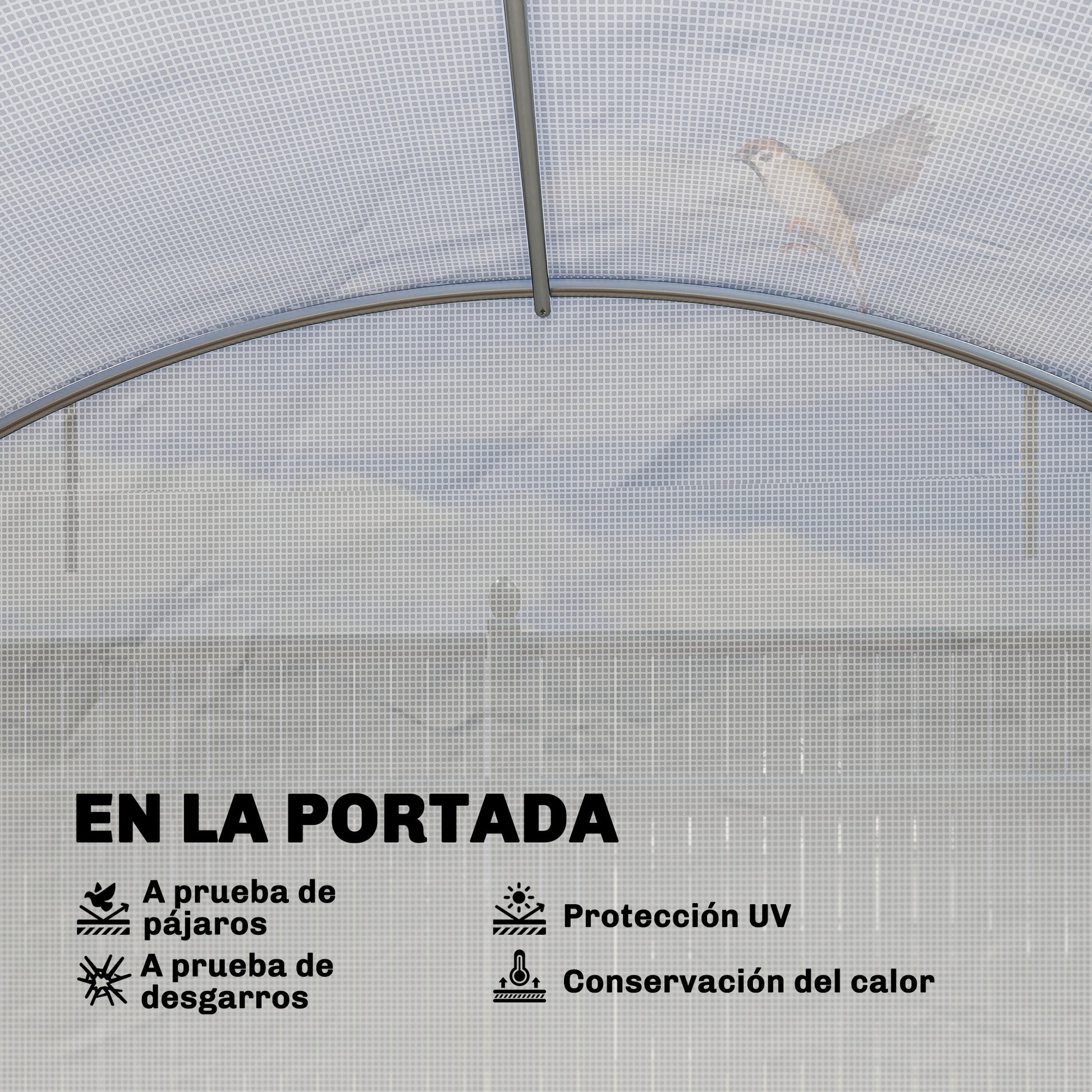 Outsunny Invernadero de Exterior 6x4x2 m, Invernadero de Túnel con 2 Varillas de Soporte, Puertas Enrollables, Ventanas de Malla, Cubierta PE y Marco de Acero Galvanizado, Anti-UV, Impermeable, Blanco