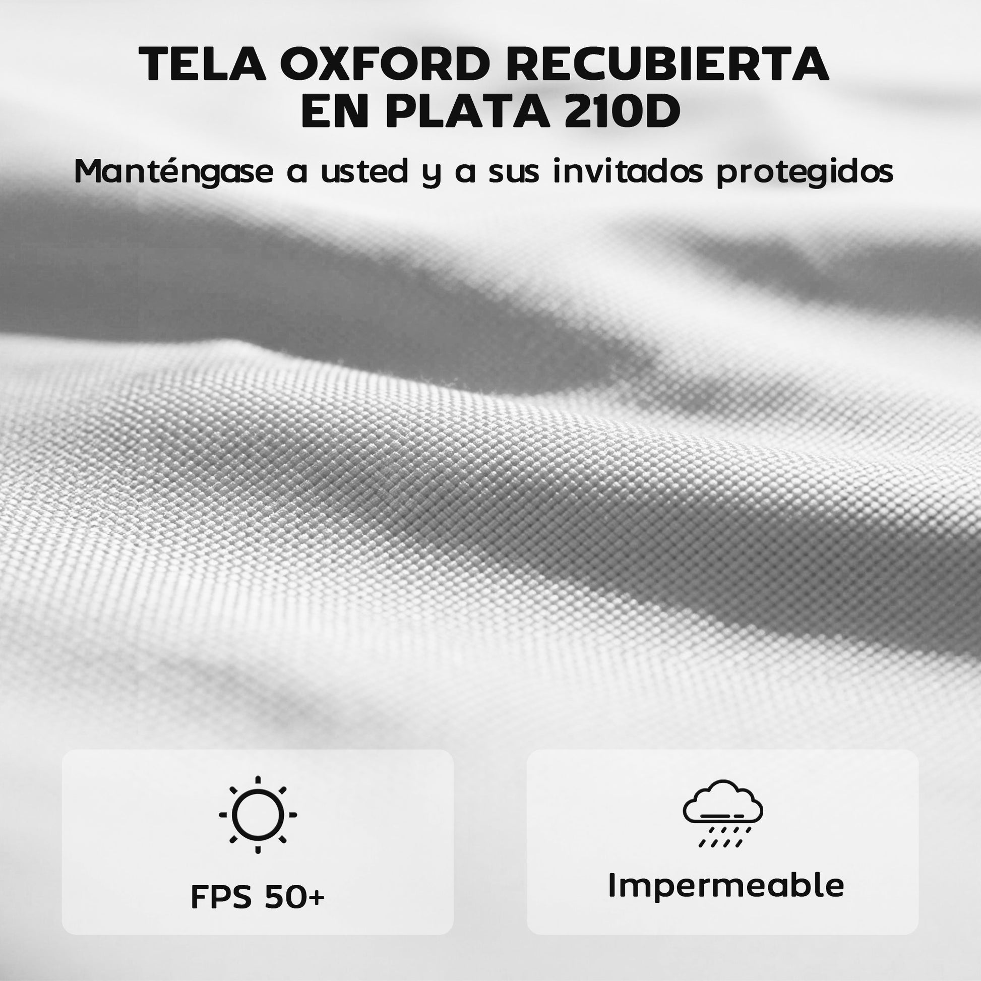 Outsunny 3 Paredes Laterales para Carpas de 3x3 m, Paredes Laterales de Repuesto para Cenador de Tela Oxford 210D con Cremallera, para Fiestas, 300x200 cm, Blanco
