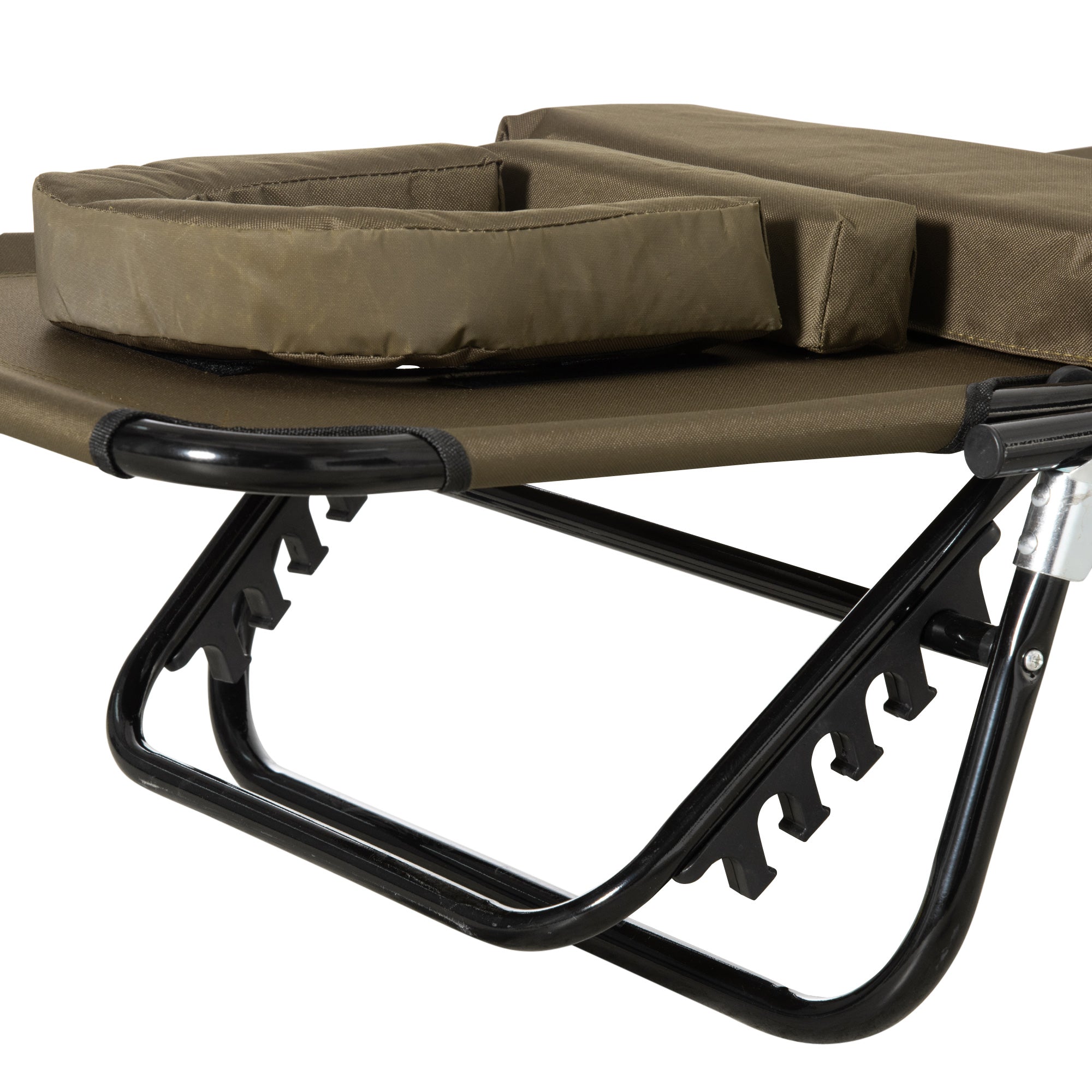 Outsunny Tumbona Plegable con Respaldo Regulable en 4 Posiciones Tumbona de Jardín con Orificio de Lectura Almohada Marco Metálico y Tela Oxford para Playa Terraza Carga 120 kg 190x56x28 cm Marrón