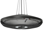 Outsunny Calefactor por Infrarrojos para Terraza Colgante 2000 W con Luz LED, Estufa Exterior Eléctrica con IP65, Control por Táctil/Mando a Distancia, 2 Niveles de Calor, Temporizador 24 h, Negro