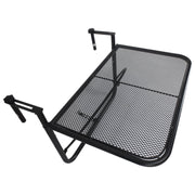 Outsunny Mesa Colgante de Balcón con Brazo Regulable y Altura Ajustable en 3 Posiciones Marco Metálico Carga Máx. 30 kg 60x56,5x45 cm Negro