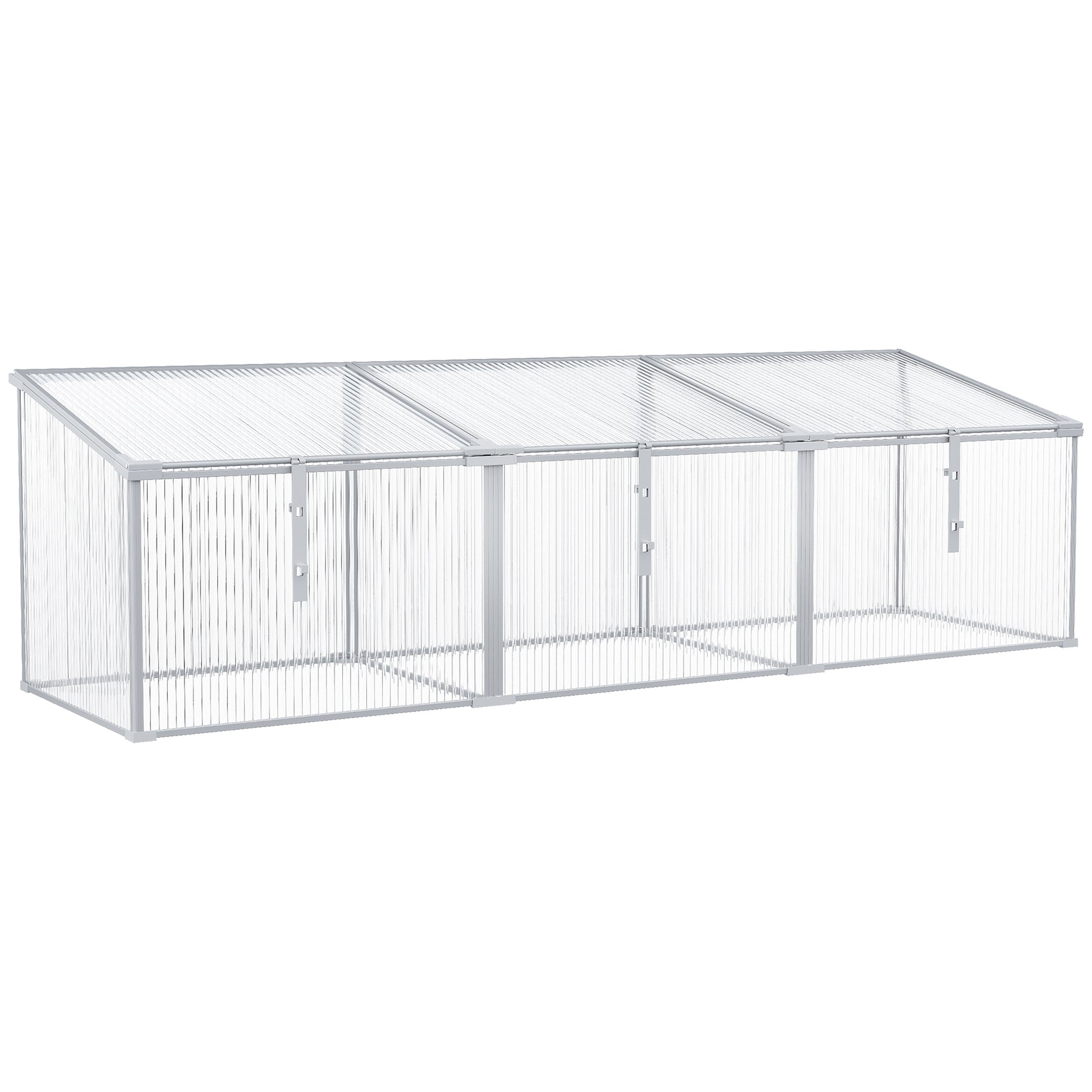 Outsunny Invernadero de Jardín 180x51x51 cm Aluminio Policarbonato Transparente Vivero Casero para Plantas Cultivos Protección UV y Resistente