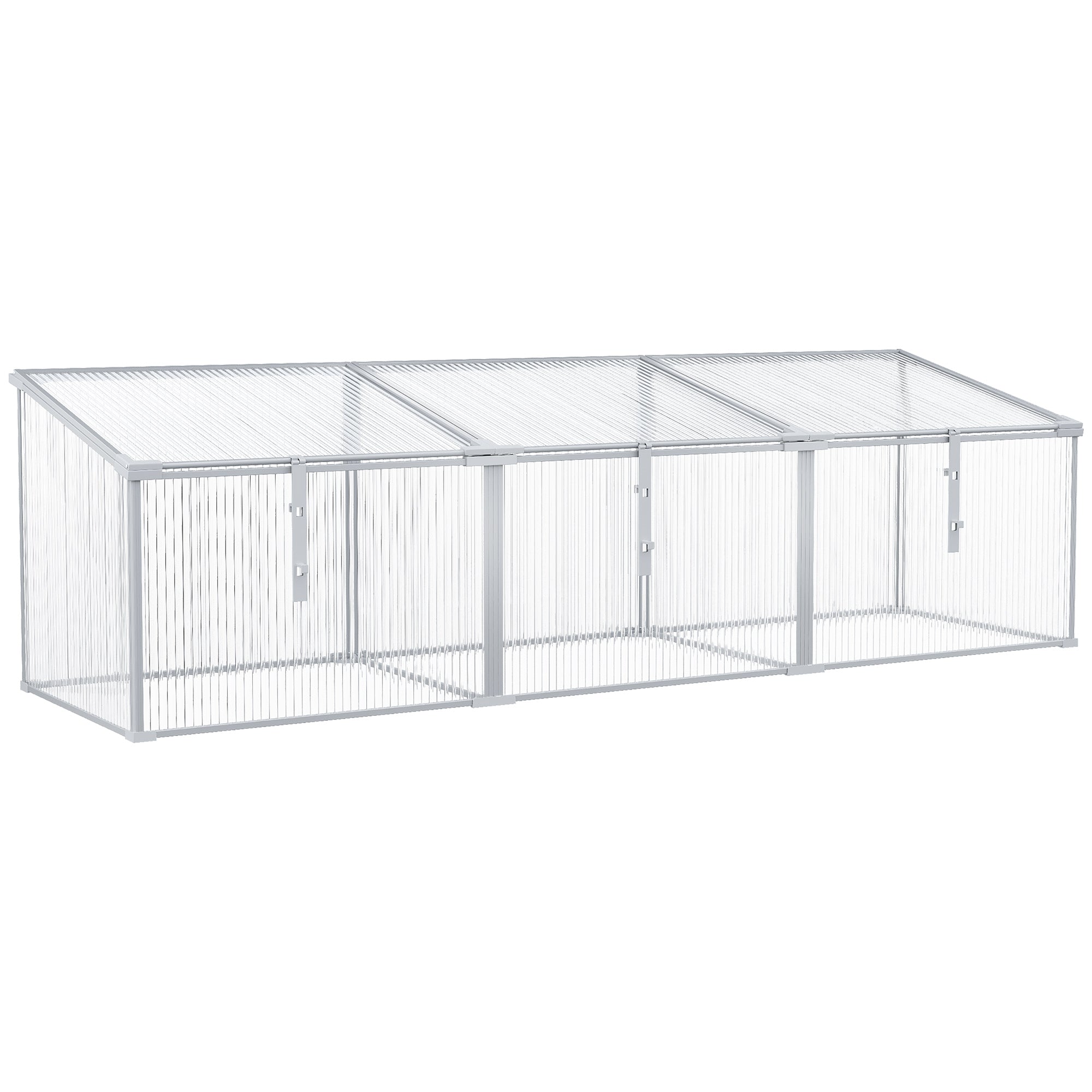 Outsunny Invernadero de Jardín 180x51x51 cm Aluminio Policarbonato Transparente Vivero Casero para Plantas Cultivos Protección UV y Resistente