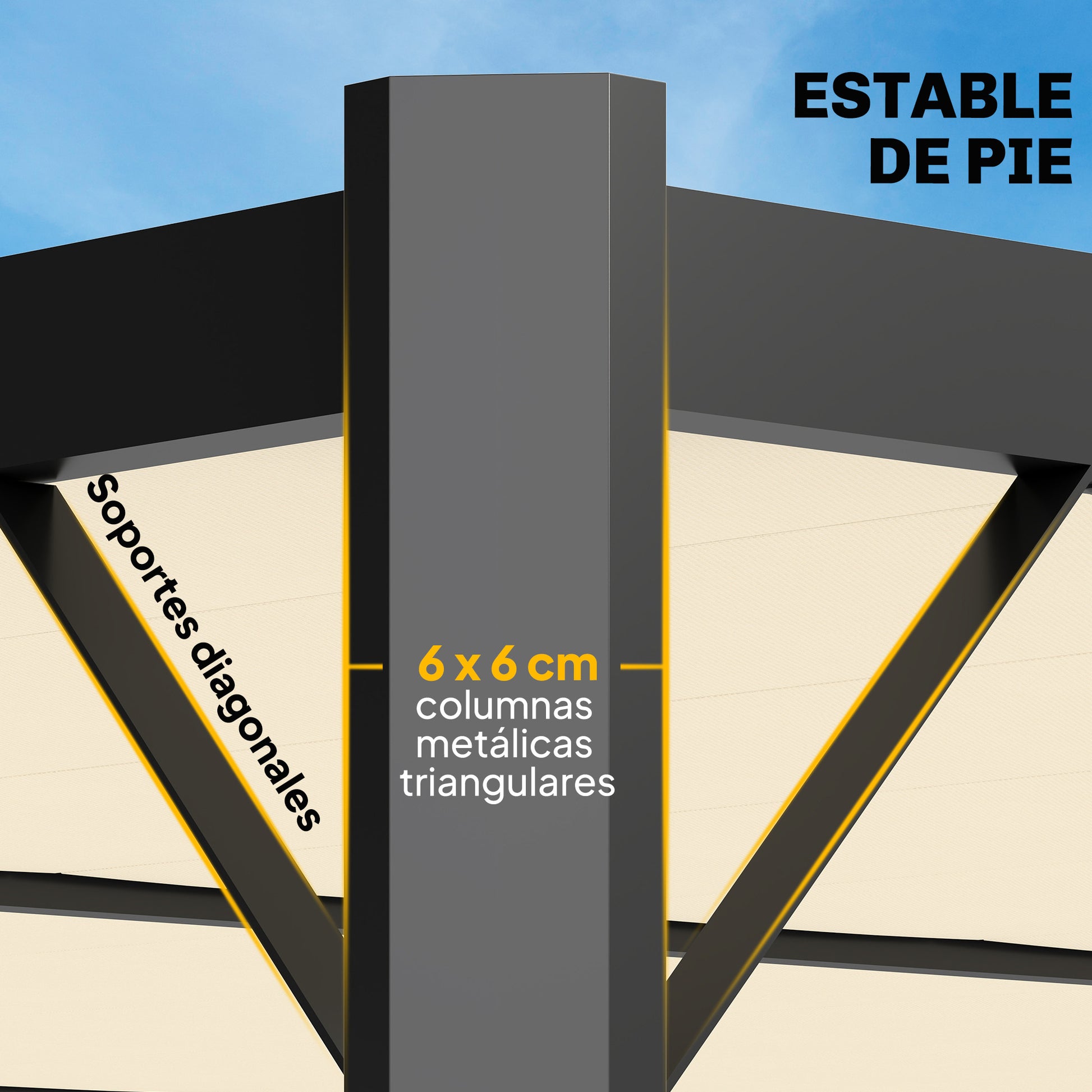 Outsunny Pérgola de Jardín 3x4 m, Cenador de Jardín con Techo de Lamas Orientables, Estructura de Metal, Protección UPF50+, Pabellón para Exterior, Patio, Terraza, Blanco Crema