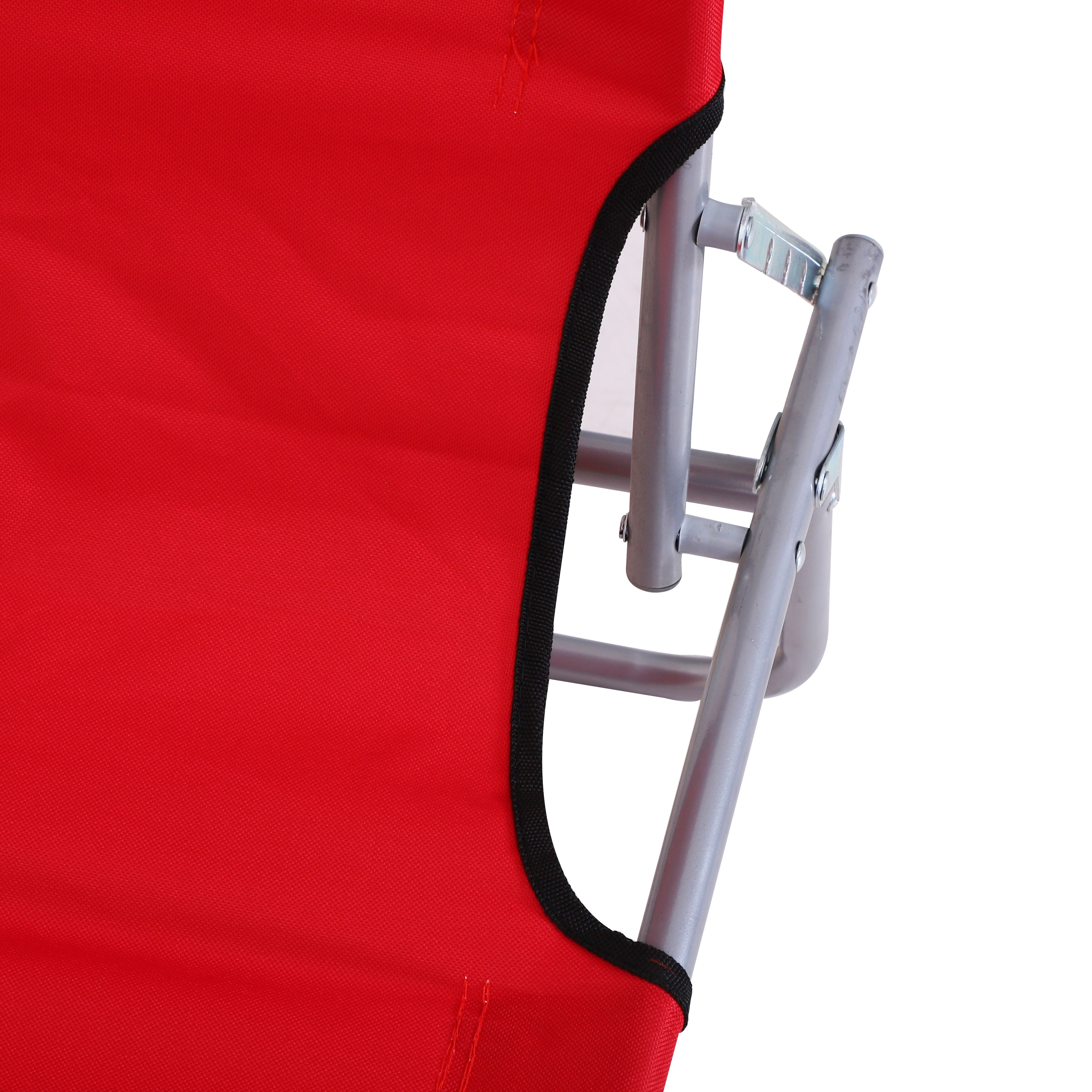 Outsunny Set de 2 Tumbonas Plegables Tumbonas de Jardín Exterior Reclinables con Toldo Desmontable con Ángulo Regulable Respaldo Ajustable en 4 Niveles para Terraza Piscina Patio 187x58x36 cm Rojo