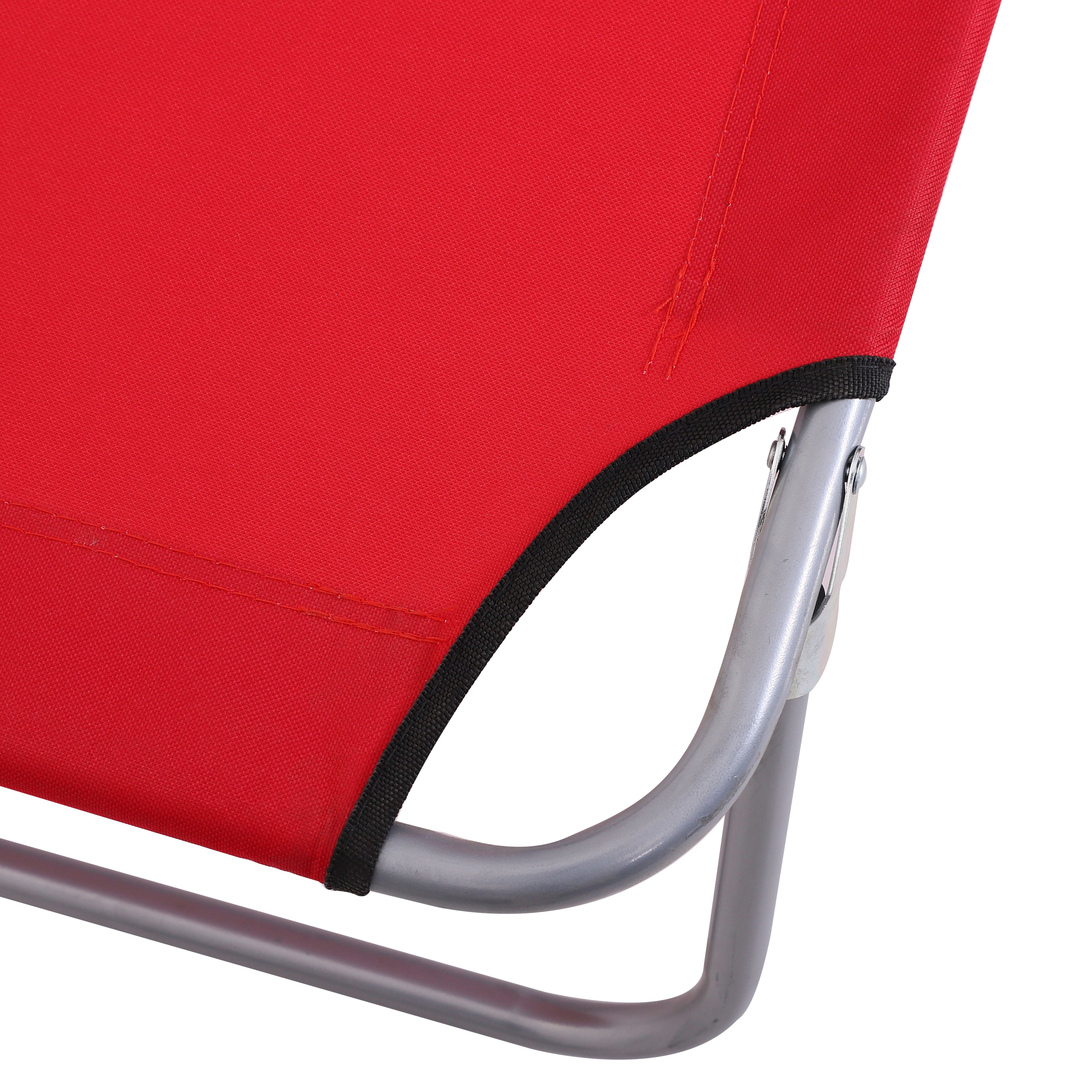 Outsunny Set de 2 Tumbonas Plegables Tumbonas de Jardín Exterior Reclinables con Toldo Desmontable con Ángulo Regulable Respaldo Ajustable en 4 Niveles para Terraza Piscina Patio 187x58x36 cm Rojo