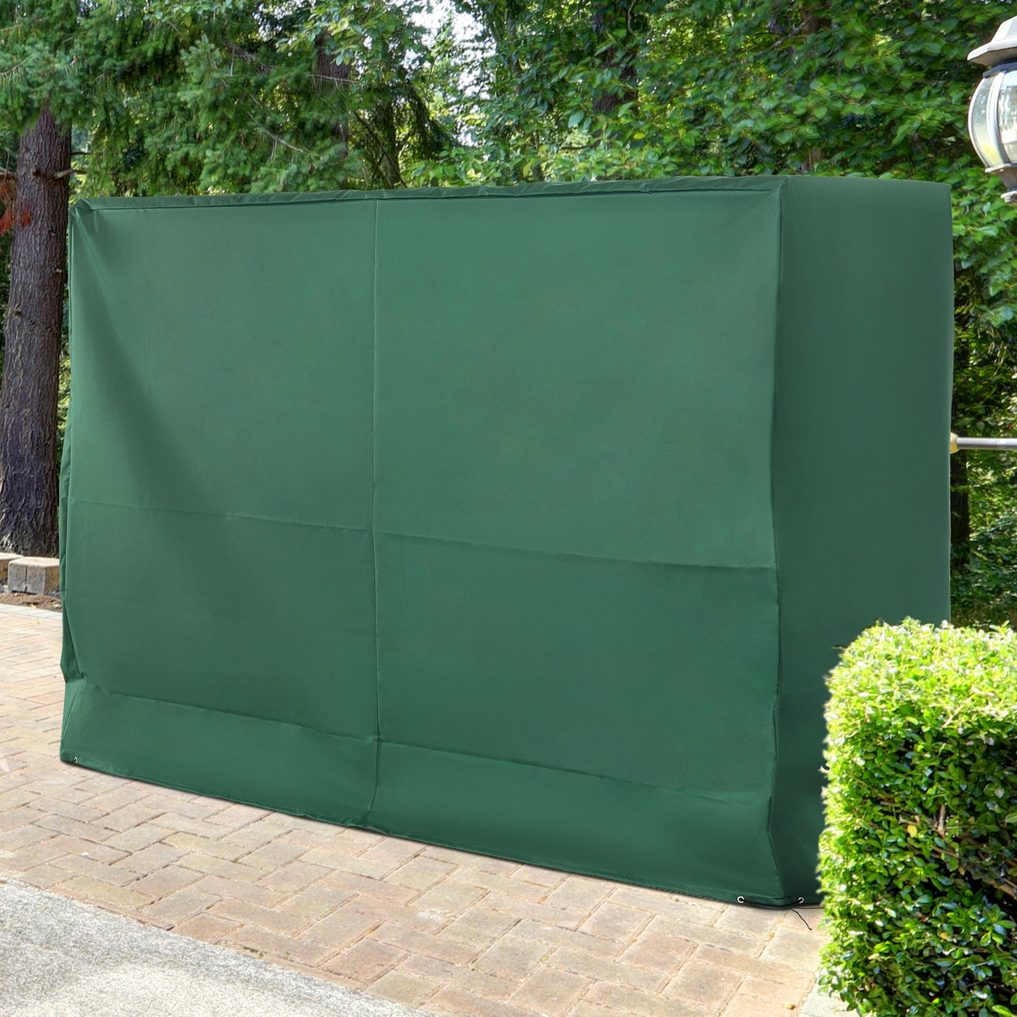 Outsunny Funda Balancín Jardín Funda Columpio Jardín Exterior Cubierta de Columpio con Cordones Ajustables Impermeable Anti-UV 240x133x185 cm Verde