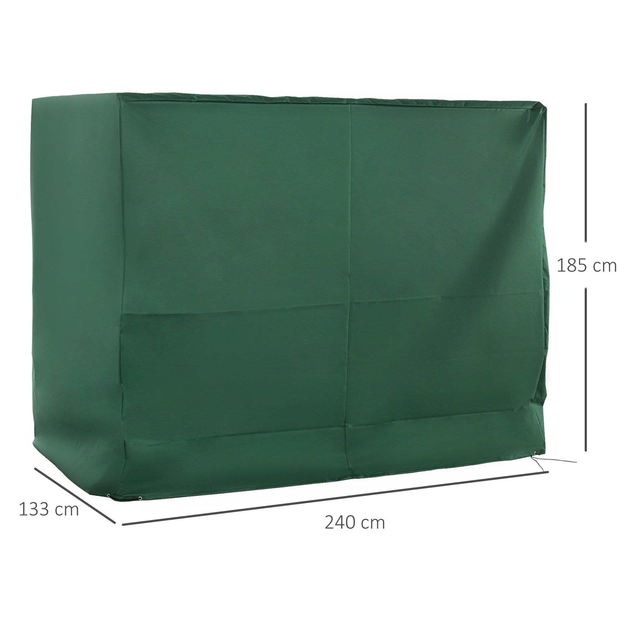 Outsunny Funda Balancín Jardín Funda Columpio Jardín Exterior Cubierta de Columpio con Cordones Ajustables Impermeable Anti-UV 240x133x185 cm Verde