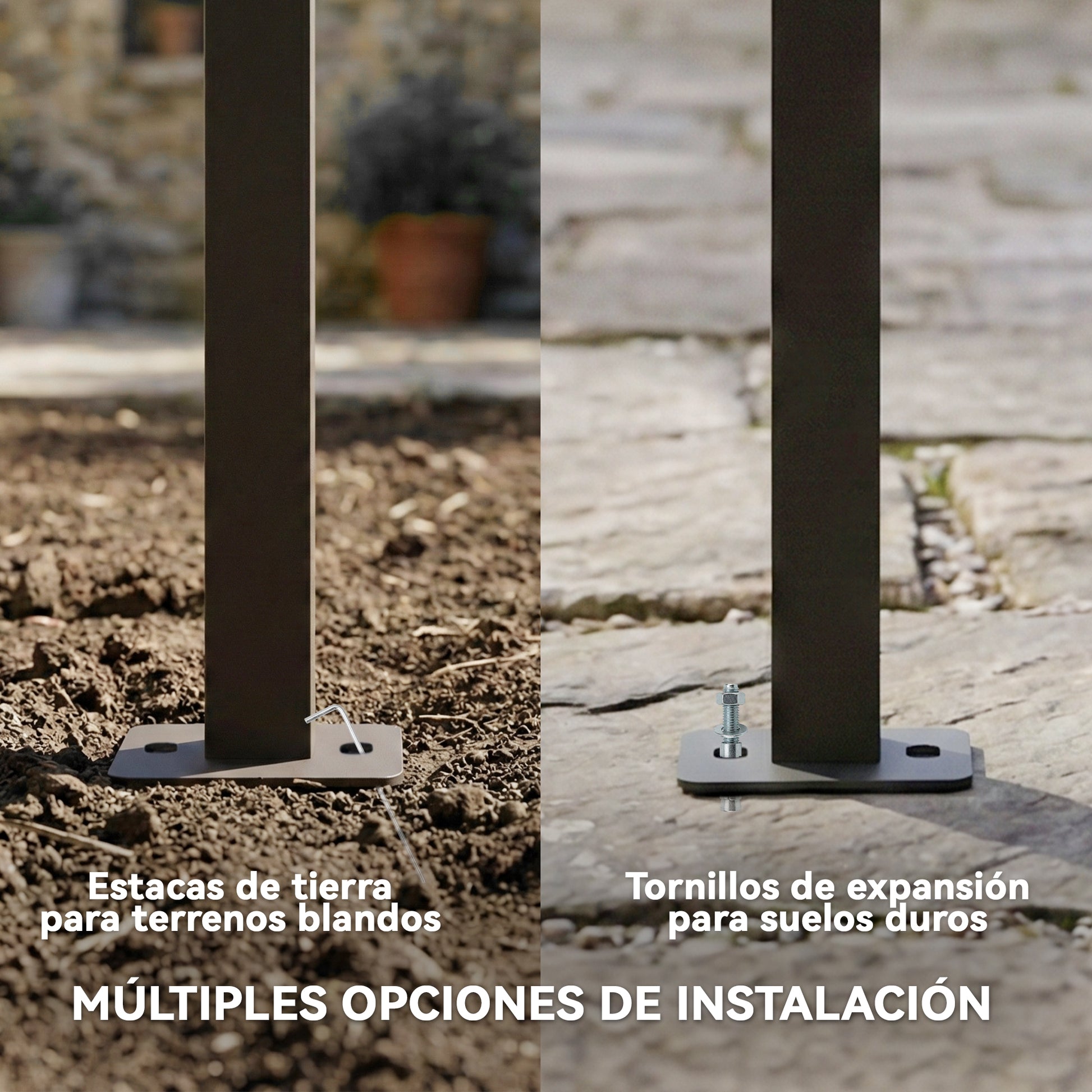 Outsunny Pérgola de Pared de Jardín 3x3 m, Cenador de Jardín con Techo Retráctil, Protección UPF30+, Orificios de Drenaje y Estructura Metálica, Pabellón para Patio, Terraza, Exterior, Blanco Crema