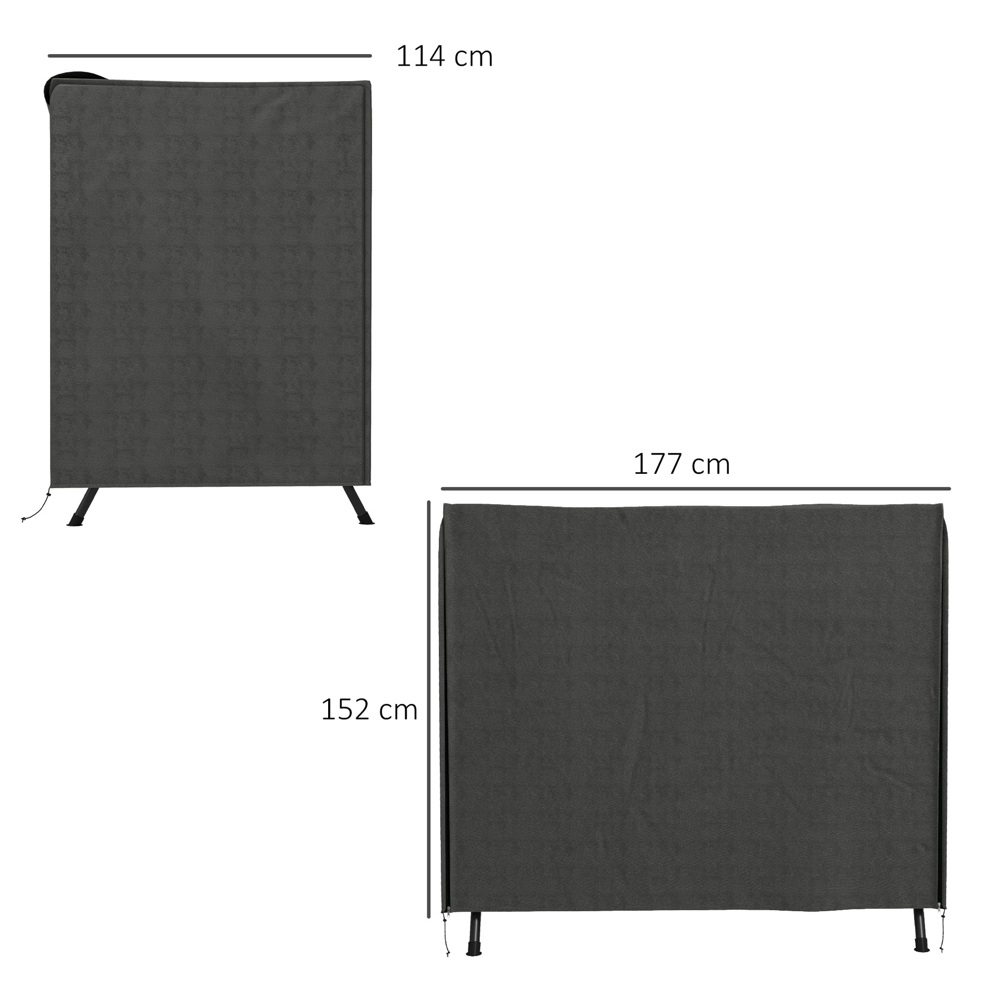 Outsunny Funda Balancín Jardín Funda Columpio Jardín Exterior Cubierta de Columpio con 2 Cremalleras Impermeable 177x114x152 cm Gris Oscuro