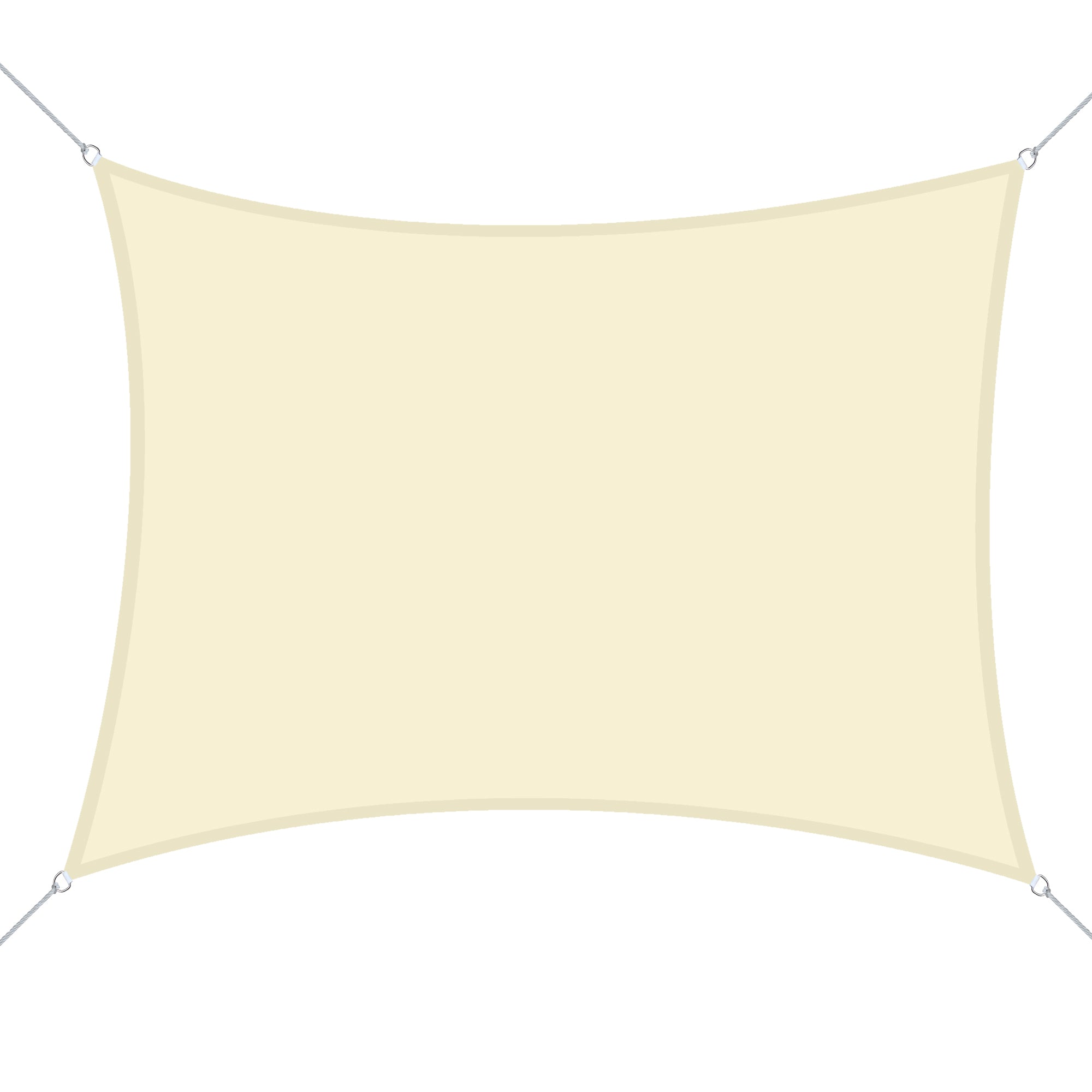 Outsunny Toldo Vela Rectángulo 3x4m Vela de Sombra para Terraza Jardín Camping Resistente al Agua Protección UV Poliéster Color Crema