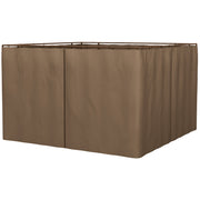 Outsunny 4 Paredes Laterales para Cenador 3x2 m Laterales de Carpa con Ganchos Cortinas sin Ventanas Reemplazo Lateral para Carpa de Jardín Exterior Fiesta Marrón
