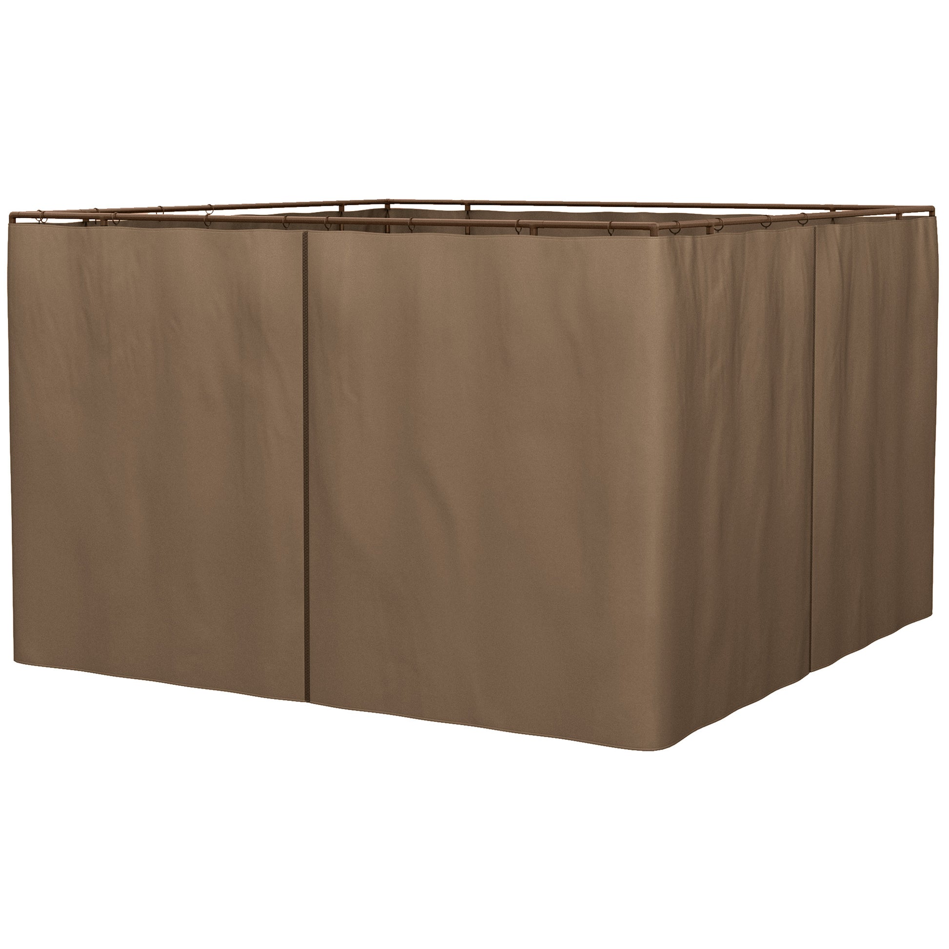 Outsunny 4 Paredes Laterales para Cenador 3x2 m Laterales de Carpa con Ganchos Cortinas sin Ventanas Reemplazo Lateral para Carpa de Jardín Exterior Fiesta Marrón