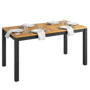 Outsunny Mesa de Comedor de Jardín de Madera de Acacia, Mesa de Terraza Exterior Rectangular 150x75x75 cm con Tablero de Listones, Orificio Sombrilla para 6 Personas, Carga 80 kg, para Patio, Natural