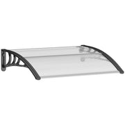 Outsunny Tejadillo de Protección 75x100 cm Marquesina Exterior para Puertas y Ventanas contra Sol y Lluvia con Soporte de Aleación de Aluminio Transparente