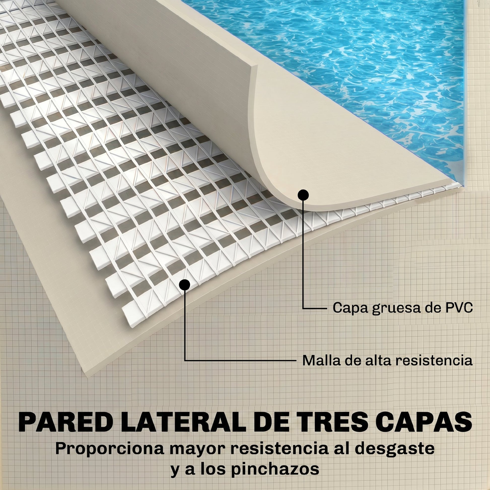 Outsunny Piscina Desmontable Tubular 394,5x208,3x80,5 cm 6075 L, Piscina Rectangular con Marco Metálico Estable, Parche Reparación, Bomba Filtro No Incluida para 4-6 Personas, Jardín, Exterior, Gris