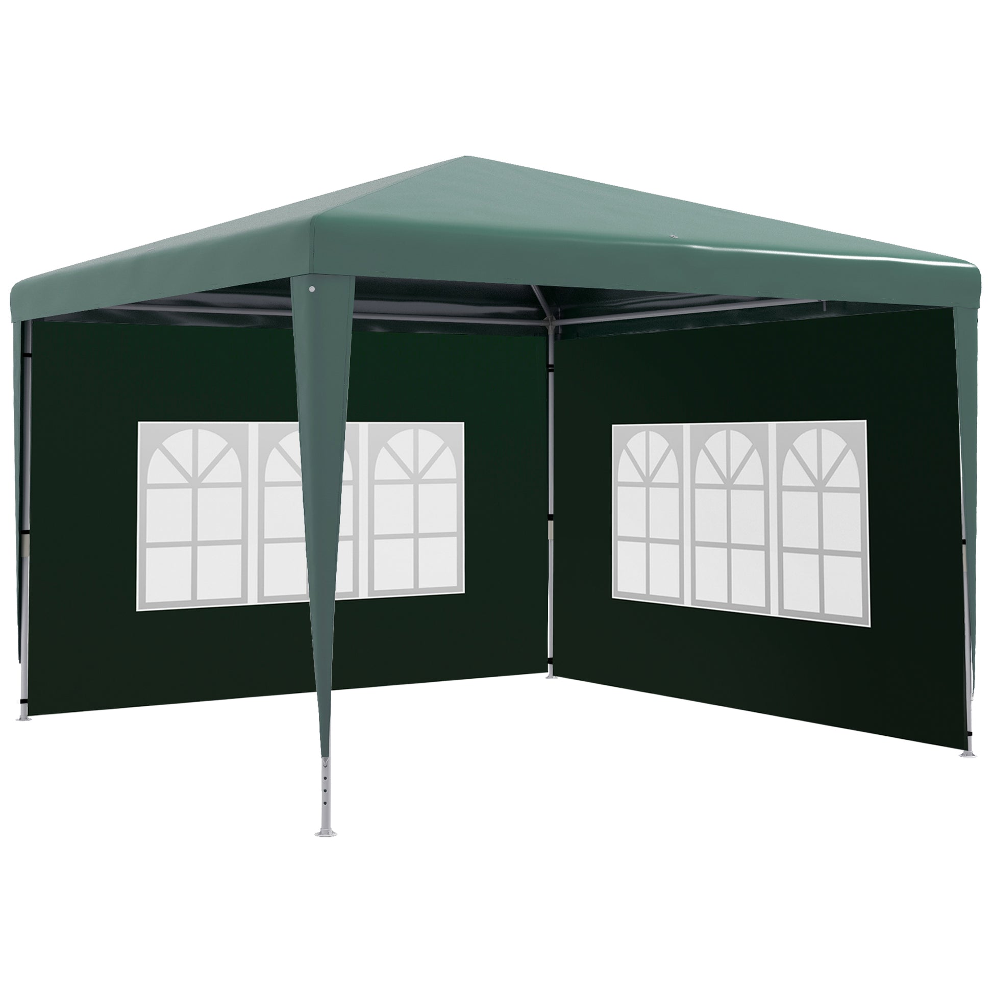 Outsunny Conjunto de Carpa Incluye 1 Carpa de Jardín 3x3 m Anti-UV Impermeable y 2 Paredes Laterales 3x2 m para Carpa 3x3 m y 3x6 m para Terraza Patio Exterior Verde