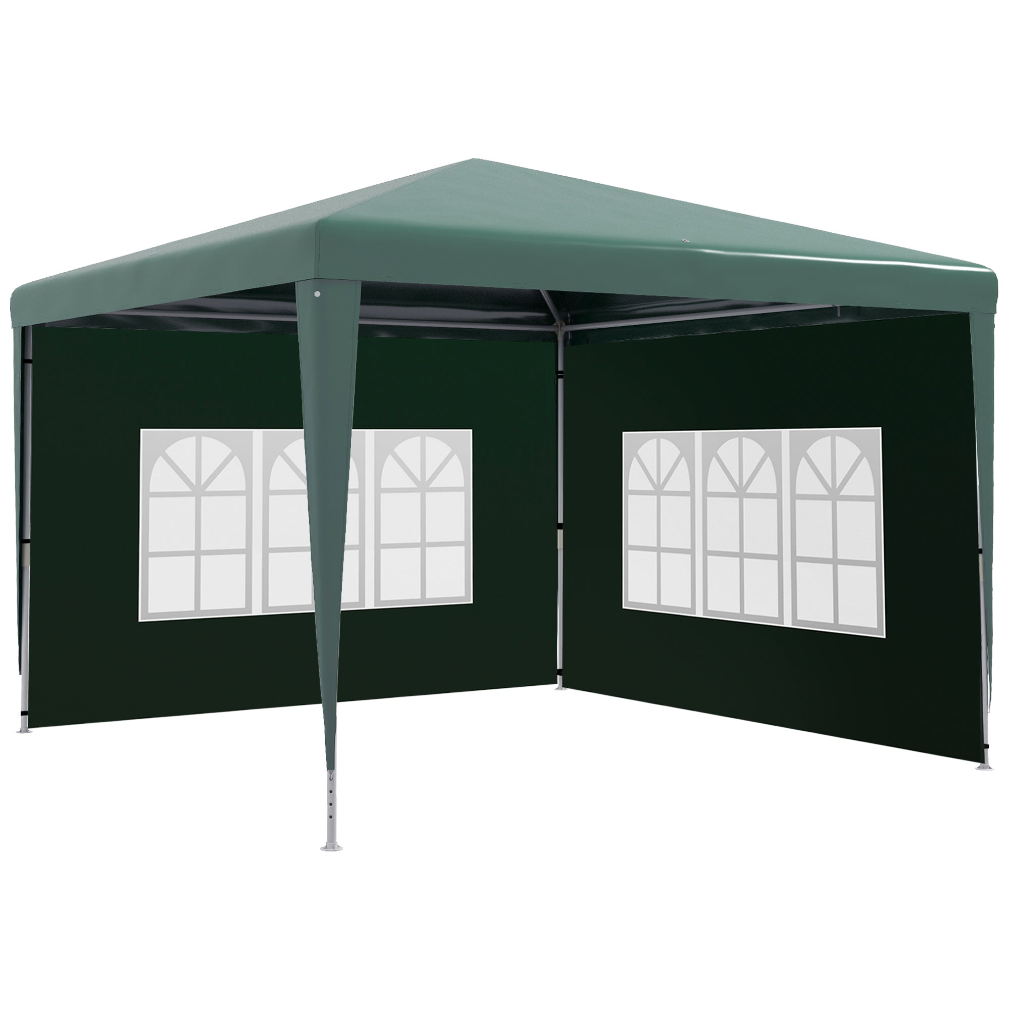 Outsunny Conjunto de Carpa Incluye 1 Carpa de Jardín 3x3 m Anti-UV Impermeable y 2 Paredes Laterales 3x2 m para Carpa 3x3 m y 3x6 m para Terraza Patio Exterior Verde