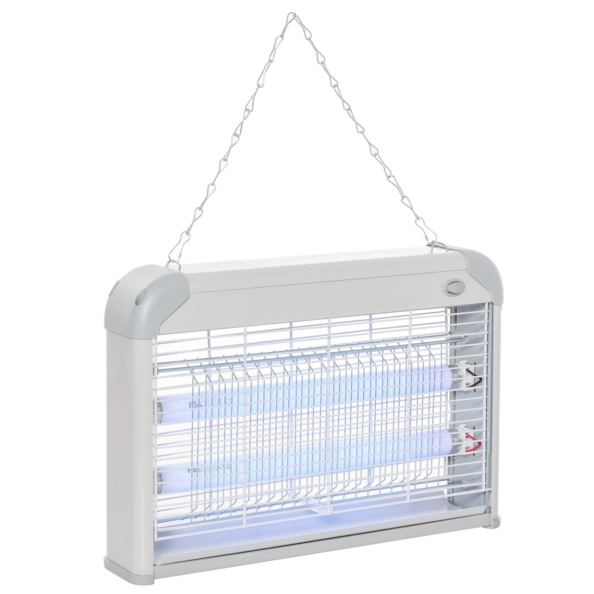 Outsunny Lámpara Anti-mosquitos Lámpara Matamoscas Eléctrica Lámpara Anti-insectos 20W Área 60m² Seguro y Eficaz con Luz UV para Exterior e interior