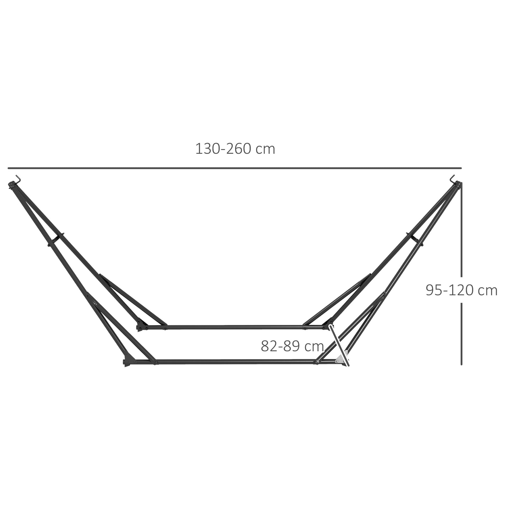 Outsunny Soporte para Hamaca Plegable Portátil, 2 en 1, Soporte para Silla Colgante con Estructura de Metal y Bolsa de Transporte, Carga 120 kg, para Hamaca 2,5 m y Silla 1,5 m de Largo, Negro