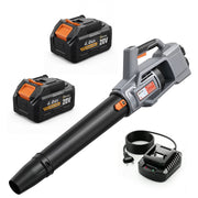 Outsunny Soplador de Hojas sin Cable 36V (2x18V) con 2 Baterías 4.0Ah y Cargador, Motor Sin Escobillas 1000W, Modo Turbo, 3 Velocidades, Soplador Eléctrico Ligero para Jardín, Hojas, Polvo y Nieve