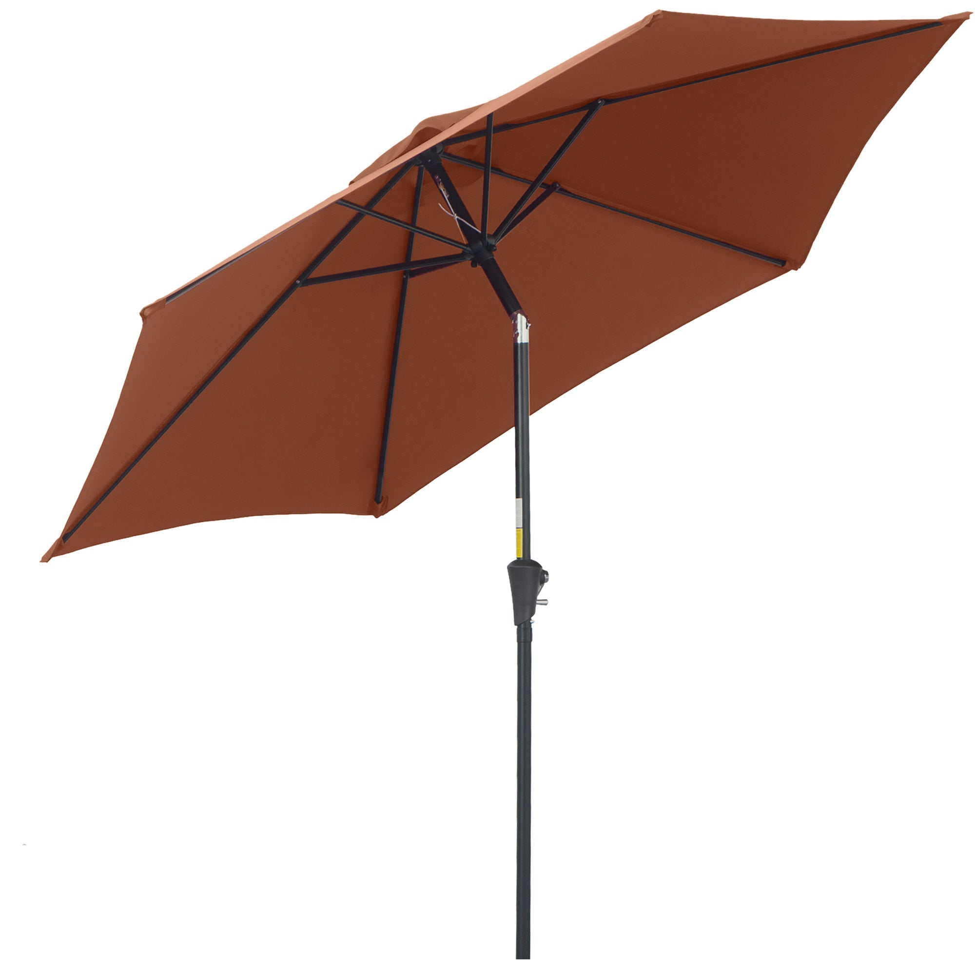 Outsunny Sombrilla para Jardín de Aluminio Ø260x235 cm Parasol de Jardín Reclinable con Manivela y 6 Varillas de Metal para Terraza Exterior Balcón Café