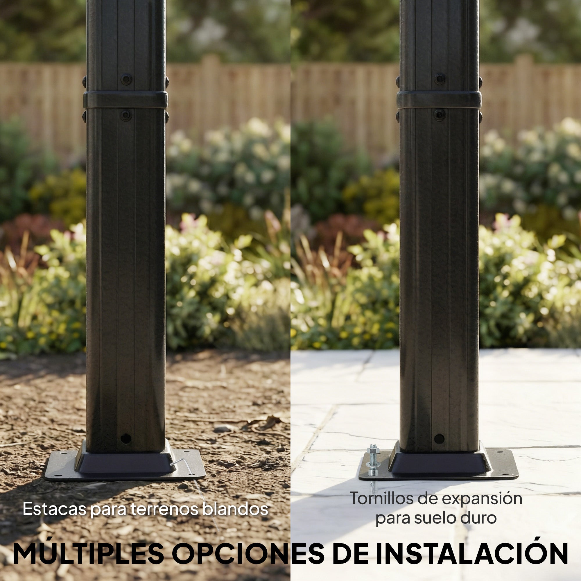Outsunny Pérgola de Jardín 4x3 m con Techo Retráctil y 4 Cortinas Enrollables Automáticas, Cenador de Jardín con Protección UV50+, Estructura de Aluminio, Drenaje, Pabellón para Exterior, Gris Oscuro