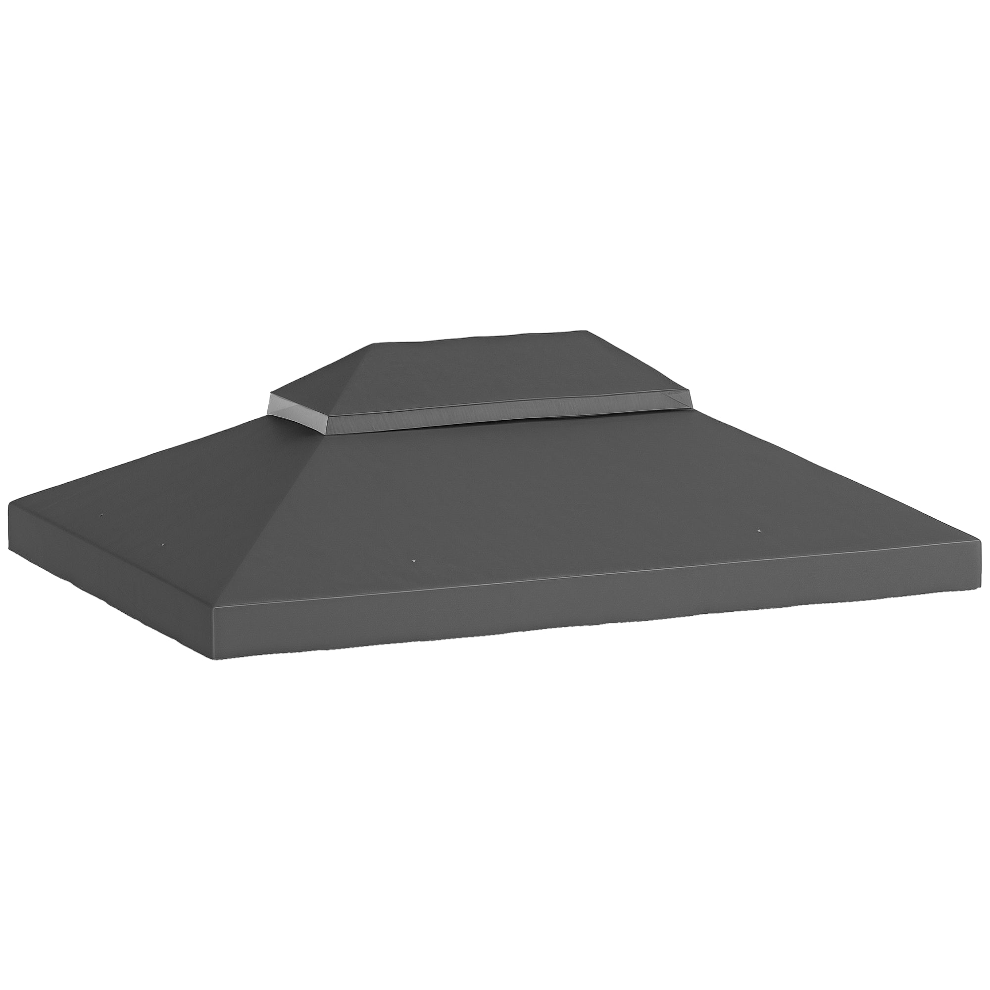 Outsunny Techo de Repuesto para Cenador, 4x3 m, Cubierta de Repuesto con Techo Doble, Orificios de Drenaje y Protección UPF30+, SOLO Toldo de Recambio para Pabellón Gazebo, Gris Oscuro